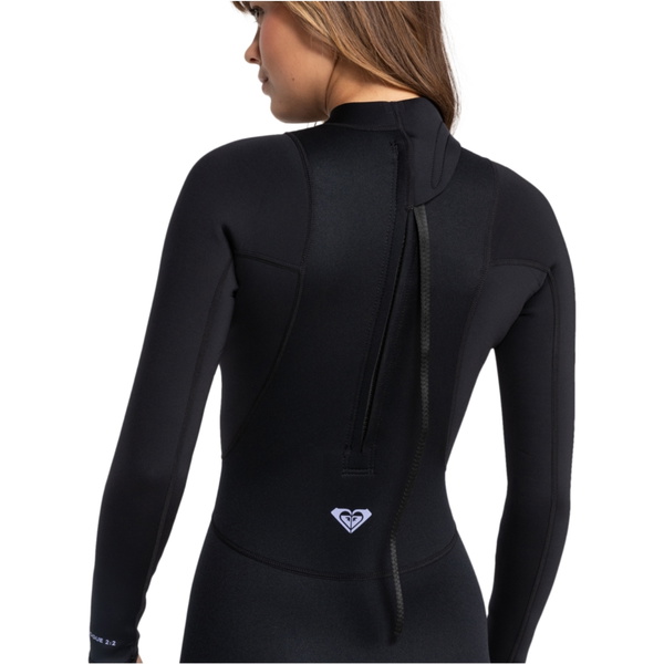2025 Roxy Womens Prologue 2mm Long Sleeve Back Zip Shorty Wetsuit ERJW403068 - True Black
